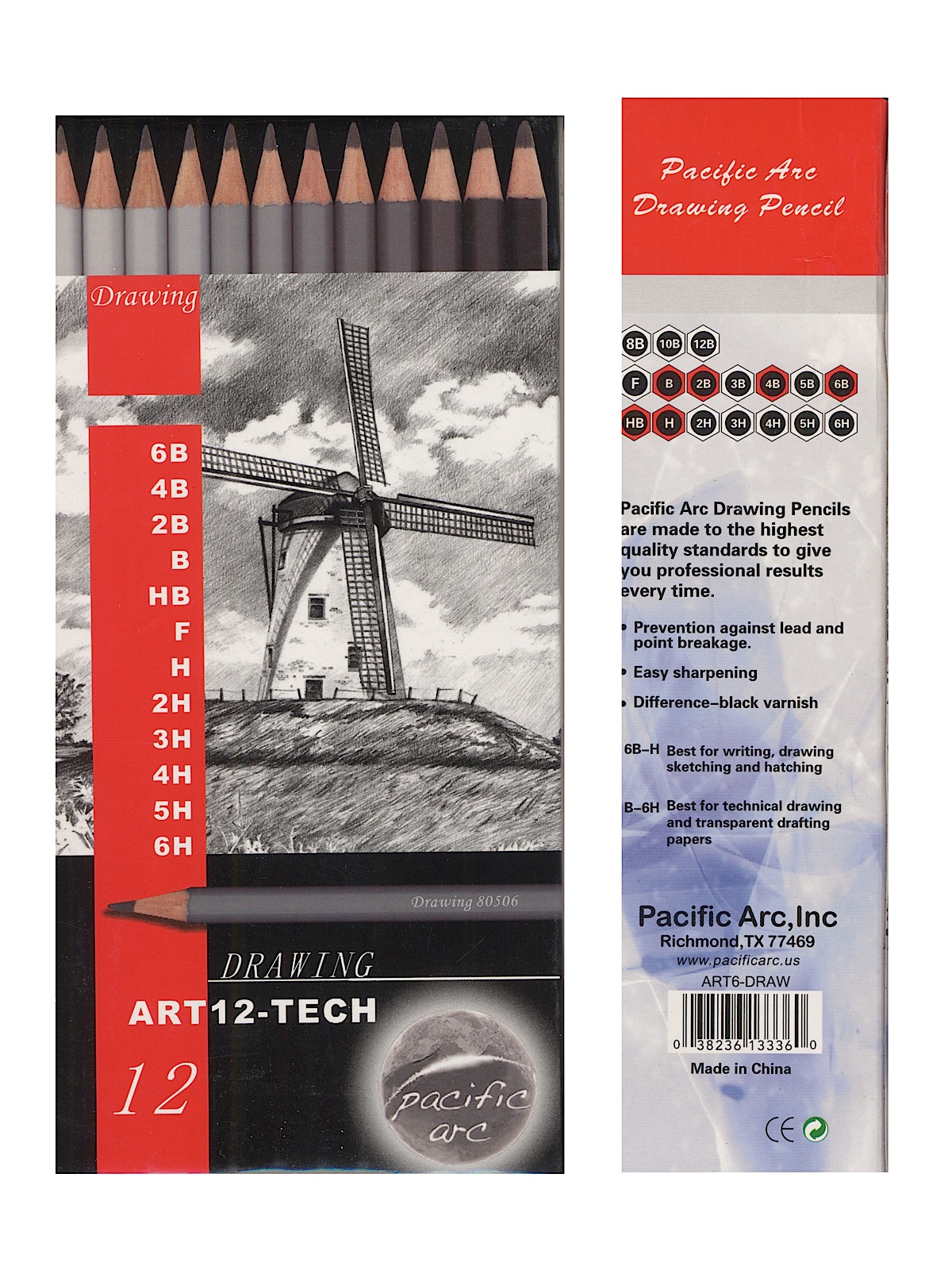 Pacific Arc Charcoal Pencils, Set of 6