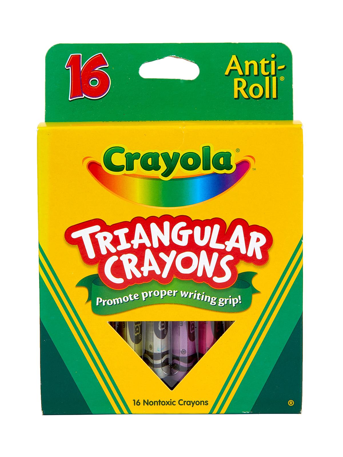 Crayola 16 Count Nontoxic Triangular Crayons Anti Roll for sale online