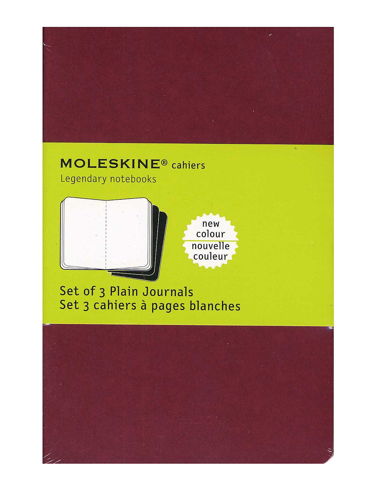 Cahier Journals: Moleskine Cahier Journal (Set of 3), Pocket, Plain,  Cranberry Red, Soft Cover (3. 5 X 5. 5) by Moleskine (2009, Diary, Journal,  Blank Book) for sale online