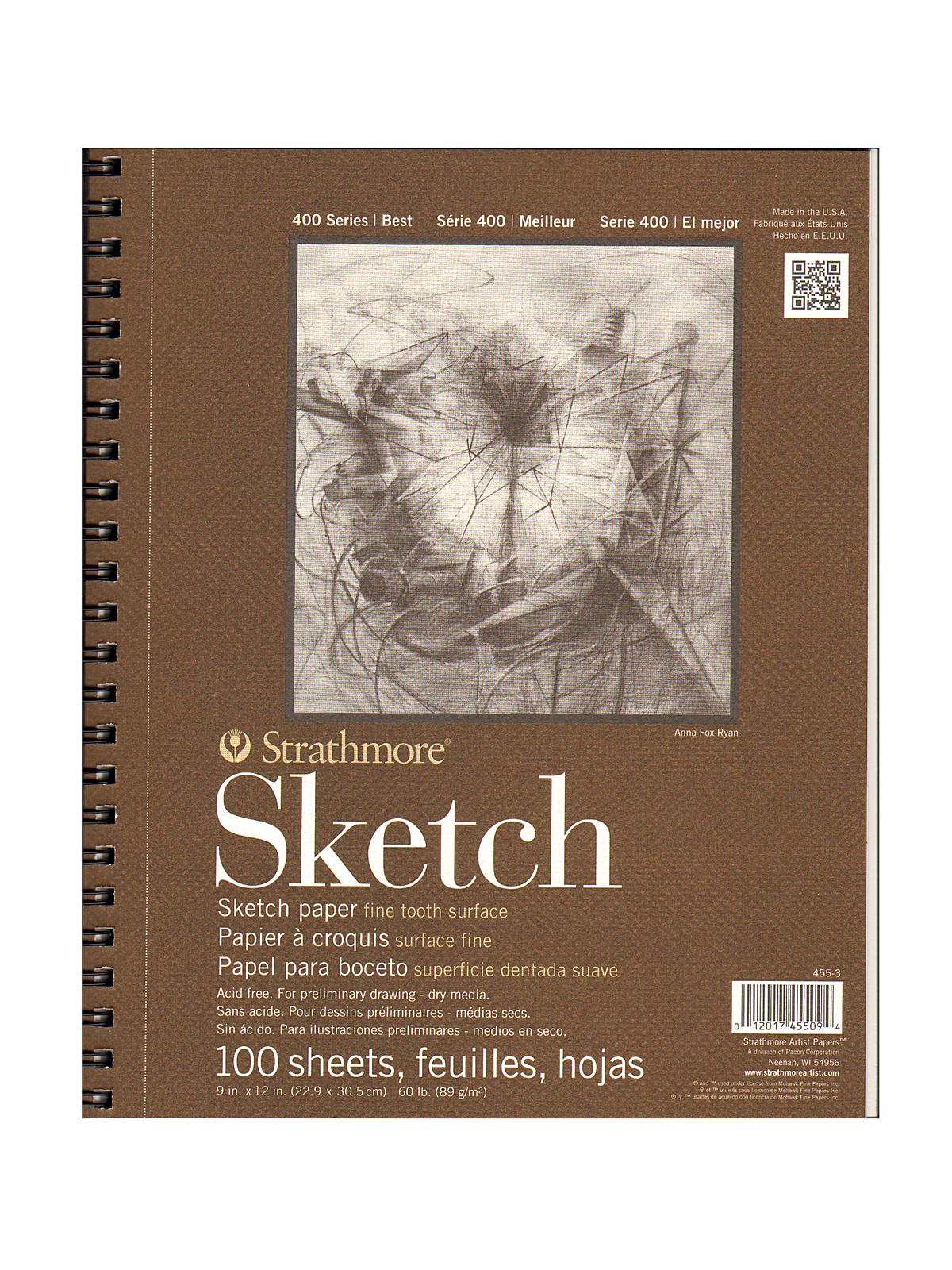 Strathmore Pacon Papers 45518 Sketch Spiral Top Pad 60lb 30 Sheets