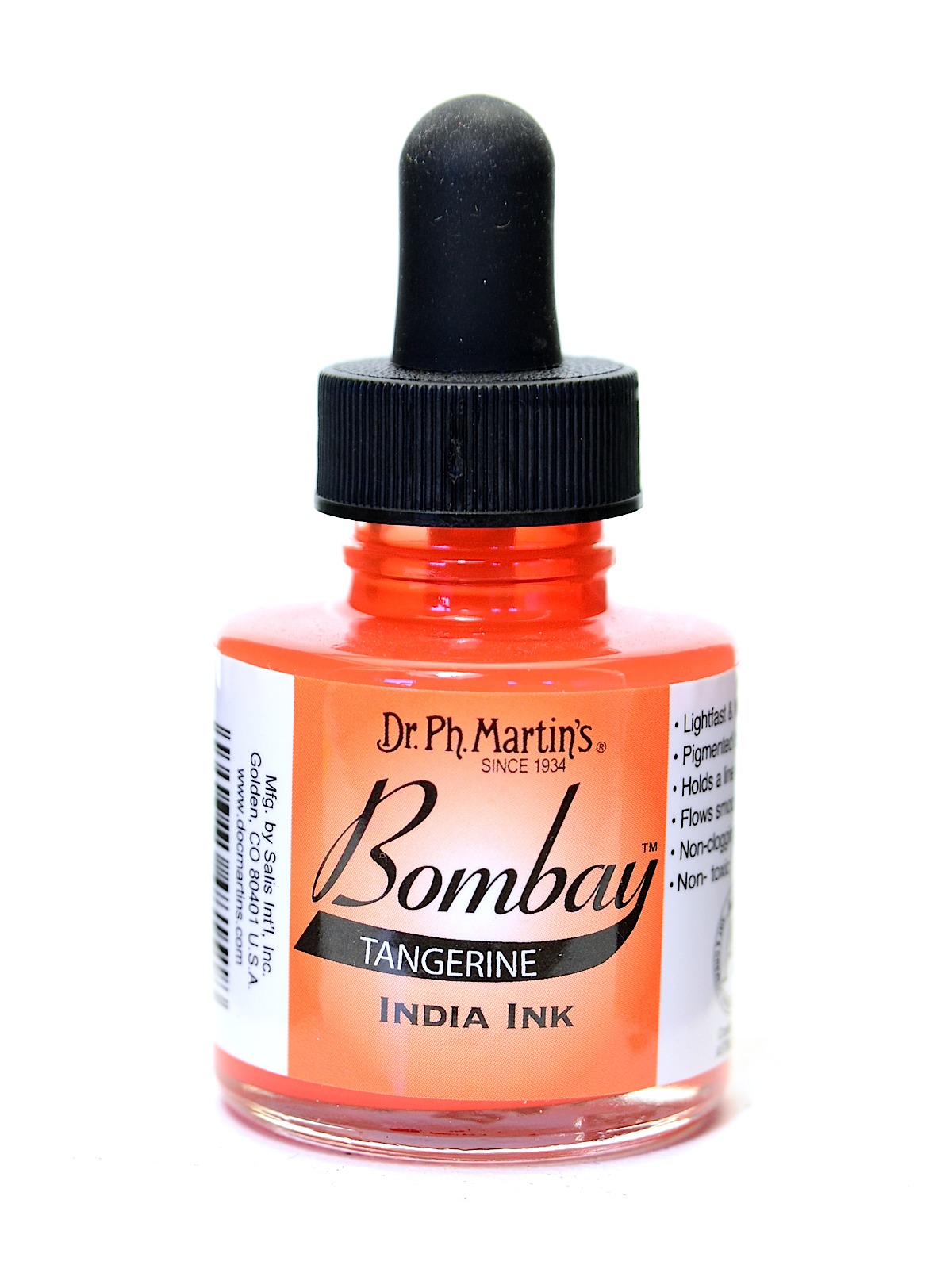 Dr. Ph. Martin's Bombay India Ink (8BY) Ink Bottle, 1.0 oz, White, 1 Bottle